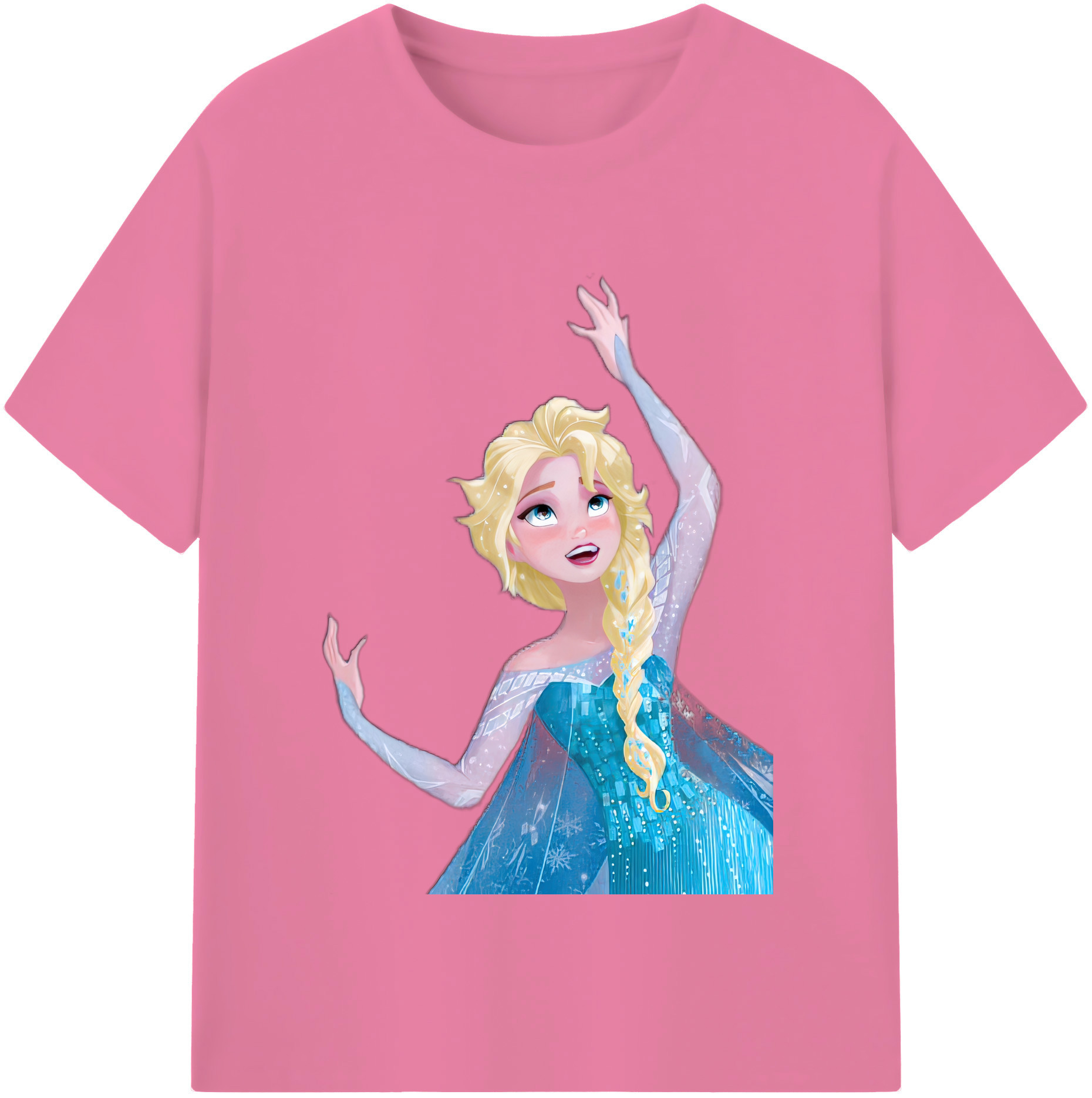 （画像用） アナと雪の女王 アンナ エルサ Frozen Anna Elsa 綿100％半袖Tシャツ（フロントプリント）